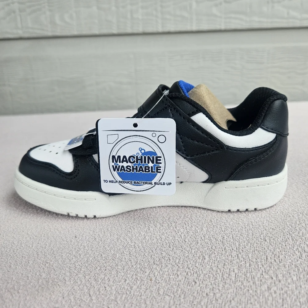 Skechers Quick Street Sneakers Boys Kid SZ 12 Black & White 405638L Hook & Loop